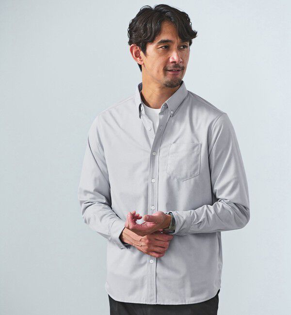 UNITED ARROWS green label relaxing「【WEB限定】JUST fit デイリー オックスフォード ボタンダウン シャツ」|シャツ・ブラウス|LT.GRAY