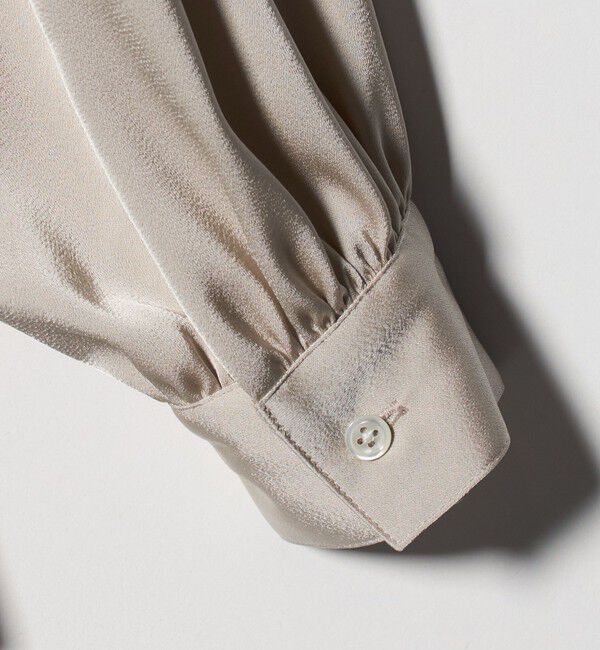 UNITED ARROWS green label relaxing「サテン スタンドネック ギャザー ブラウス」|シャツ・ブラウス|