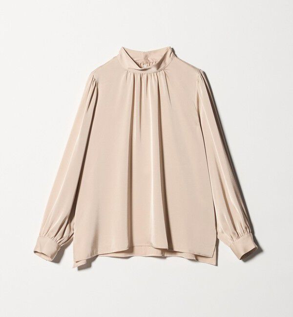 UNITED ARROWS green label relaxing「サテン スタンドネック ギャザー ブラウス」|シャツ・ブラウス|