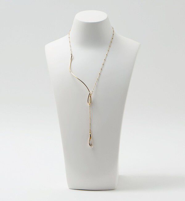 UNITED ARROWS green label relaxing「ウェーブバー＆ドロップクリア ネックレス」|ネックレス|