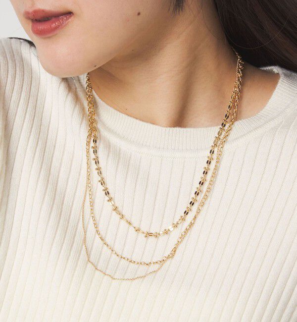 UNITED ARROWS green label relaxing「3WAY デザインチェーン 3連 ネックレス」|ネックレス|GOLD