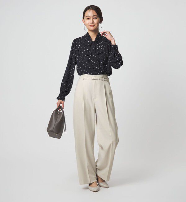 UNITED ARROWS green label relaxing「［size SHORT/TALLあり］パウドレ ワイド パンツ ナチュラル」|スラックス|