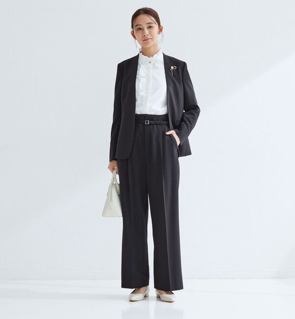 UNITED ARROWS green label relaxing「［size SHORT/TALLあり］パウドレ ワイド パンツ ウォッシャブル ストレッチ」|スラックス|