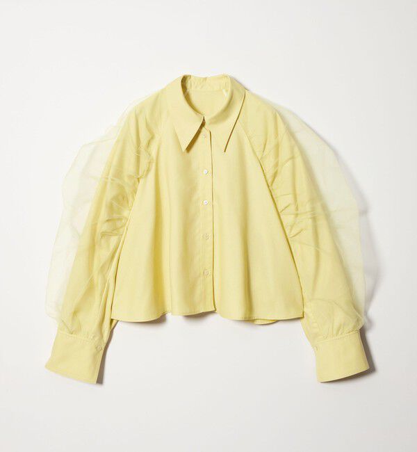 EMMEL REFINES「＜EMMEL REFINES＞EM チュールレイヤー ミニエリ シャツ」|シャツ・ブラウス|