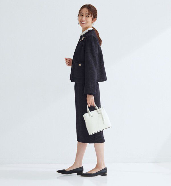 UNITED ARROWS green label relaxing「ツイードライク ノーカラー ジャケット」|ノーカラージャケット|