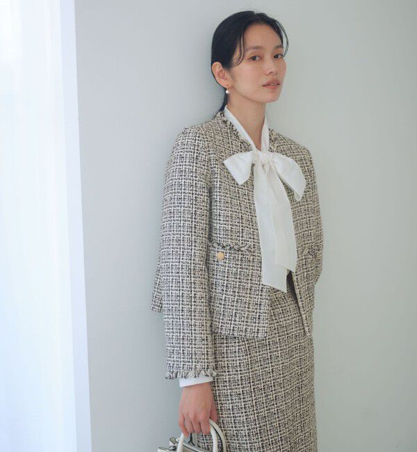 UNITED ARROWS green label relaxing「ツイードライク ノーカラー ジャケット」|ノーカラージャケット|その他1