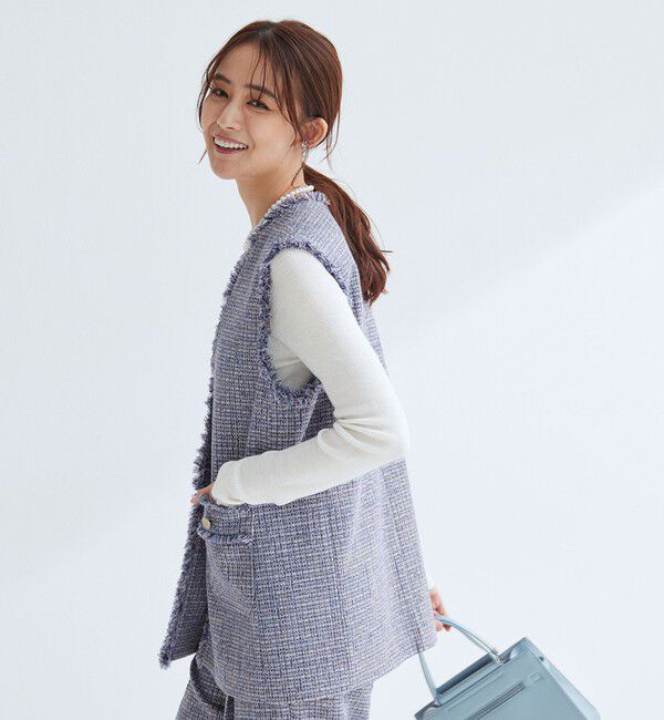 UNITED ARROWS green label relaxing「［size SHORTあり］ライト ツイードライク ジレ」|ベスト・ジレ|