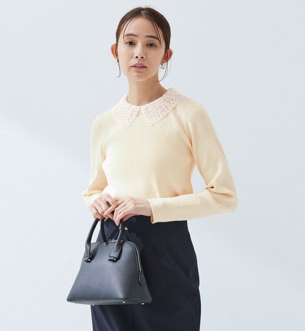 UNITED ARROWS green label relaxing「リブ エリレース 2WAY ニット プルオーバー ウォッシャブル」|ニット・セーター|