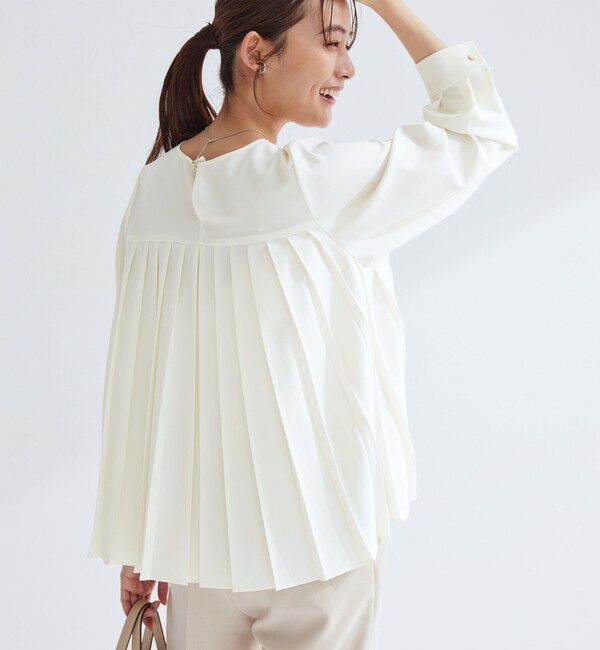 UNITED ARROWS green label relaxing「［size SHORTあり］パウドレ プリーツ ブラウス ウォッシャブル ストレッチ」|シャツ・ブラウス|
