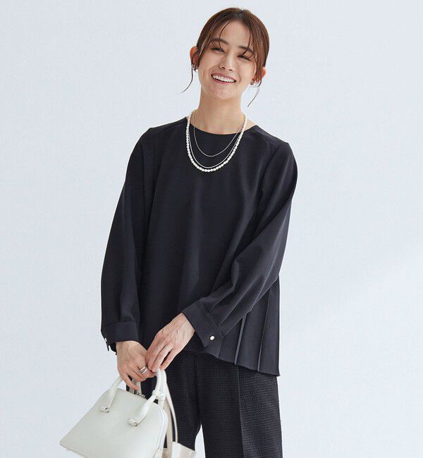 UNITED ARROWS green label relaxing「［size SHORTあり］パウドレ プリーツ ブラウス ウォッシャブル ストレッチ」|シャツ・ブラウス|