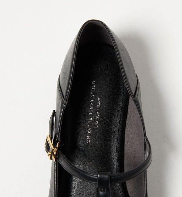 UNITED ARROWS green label relaxing「ポインテッド Tストラップ フラットシューズ 撥水」|パンプス|