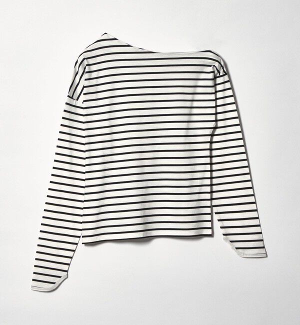 EMMEL REFINES「＜EMMEL REFINES＞EM アシンメトリー ボーダー ロンT」|Tシャツ・カットソー|WHITE