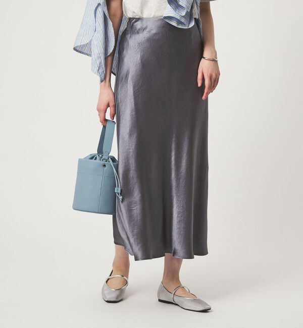 UNITED ARROWS green label relaxing「サテン ナロー スカート」|フレア|