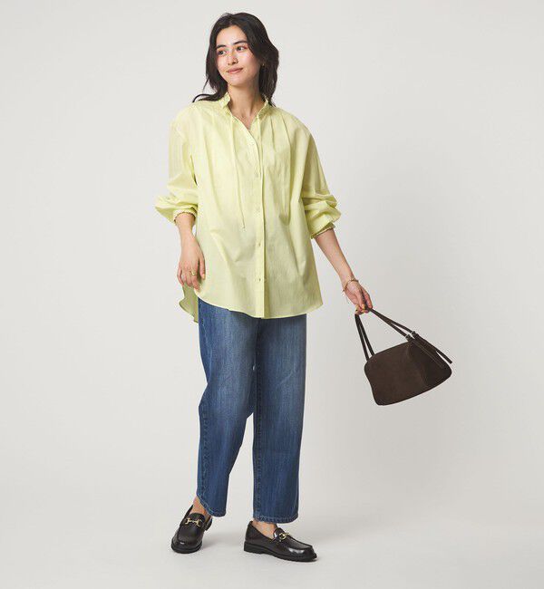 UNITED ARROWS green label relaxing「［size SHORTあり］フリルネック ブラウス」|シャツ・ブラウス|