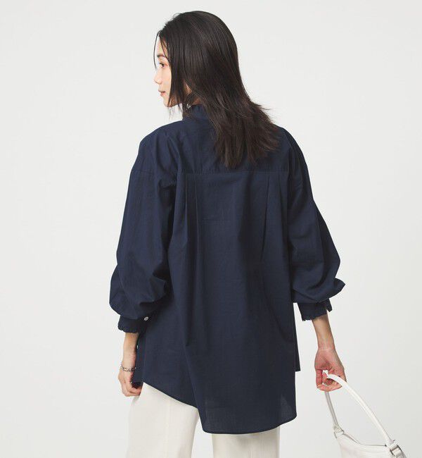 UNITED ARROWS green label relaxing「［size SHORTあり］フリルネック ブラウス」|シャツ・ブラウス|