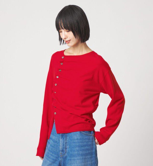 EMMEL REFINES「＜EMMEL REFINES＞EM アシメタック ボタン カーディガン」|カーディガン|