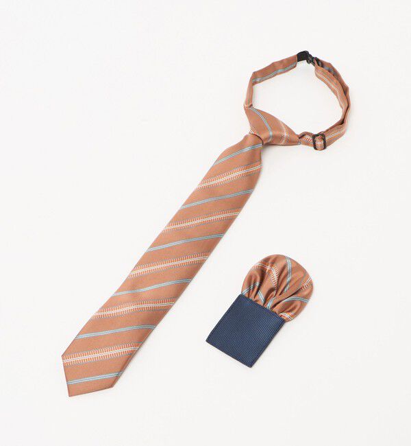 UNITED ARROWS green label relaxing「ネクタイ チーフ セット（ストライプ） / キッズ  手洗い可能」|ネクタイ・蝶ネクタイ|ORANGE