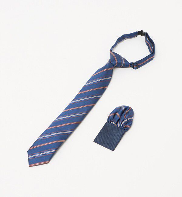 UNITED ARROWS green label relaxing「ネクタイ チーフ セット（ストライプ） / キッズ  手洗い可能」|ネクタイ・蝶ネクタイ|COBALT