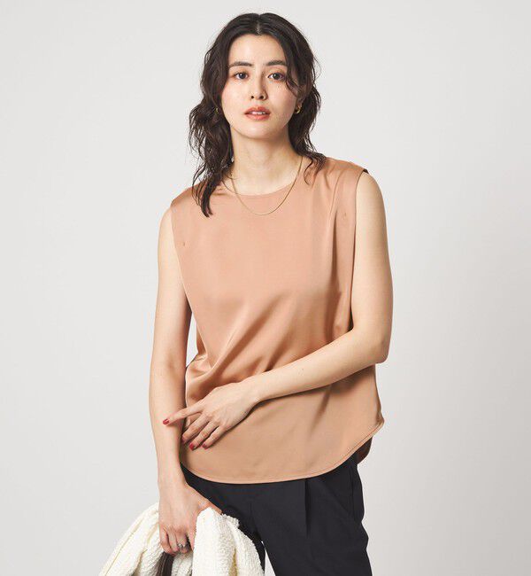 UNITED ARROWS green label relaxing「サテン ドッキング ラウンドヘム タンクトップ カットソー」|Tシャツ・カットソー|ORANGE