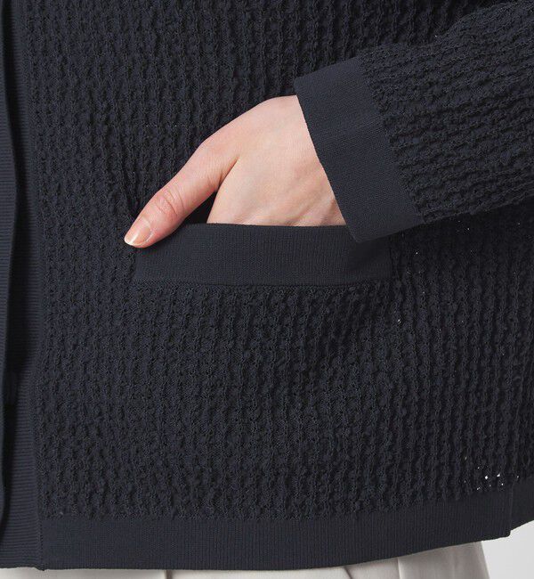 UNITED ARROWS green label relaxing「パイピング ノーカラー ニット カーディガン」|カーディガン|