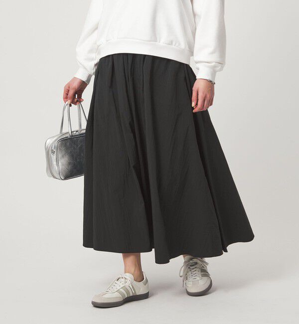 UNITED ARROWS green label relaxing「ギャザー フレア スカート」|フレア|DK.GRAY