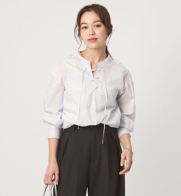 UNITED ARROWS green label relaxing「レースアップ ブラウス」|シャツ・ブラウス|