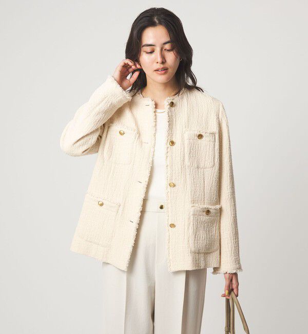 UNITED ARROWS green label relaxing「［size SHORTあり］Bisentino ノーカラー ジャケット」|ノーカラージャケット|