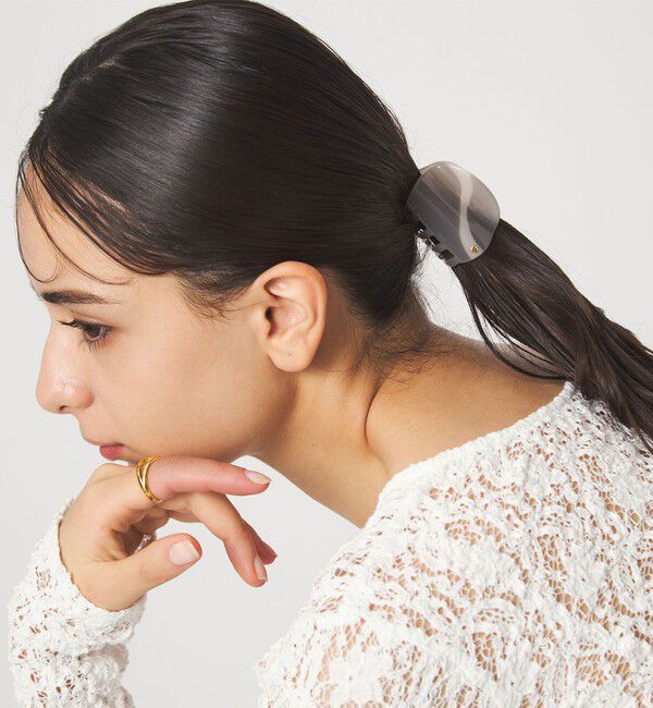 UNITED ARROWS green label relaxing「【WEB限定】マーブル ライン ヘアクリップ / バンズクリップ」|ヘアバンド|LT.GRAY