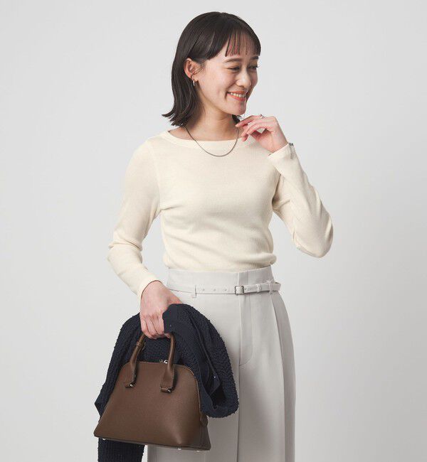 UNITED ARROWS green label relaxing「ラメ リブ ボートネック カットソー」|Tシャツ・カットソー|