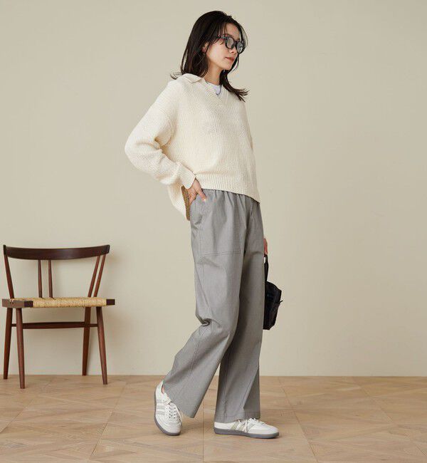 UNITED ARROWS green label relaxing「テープヤーン スキッパー プルオーバー ニット ウォッシャブル」|ニット・セーター|