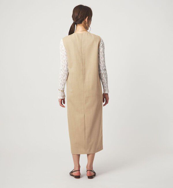 UNITED ARROWS green label relaxing「［size SHORTあり］リネンライク キーネック ジャンパースカート」|ジャンパースカート|