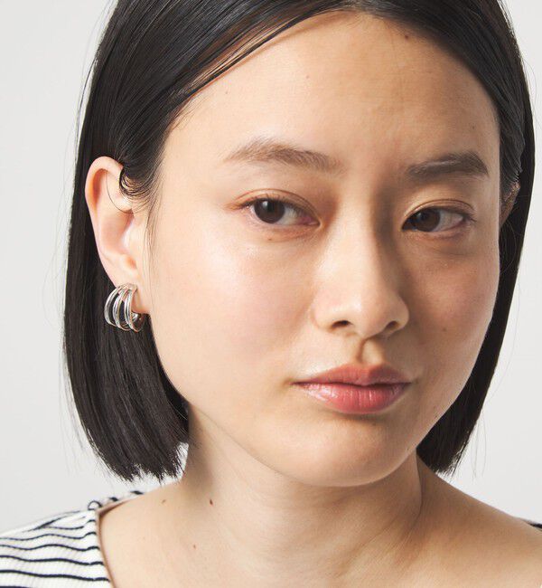 UNITED ARROWS green label relaxing「ラインミックス フープイヤリング」|イヤリング|