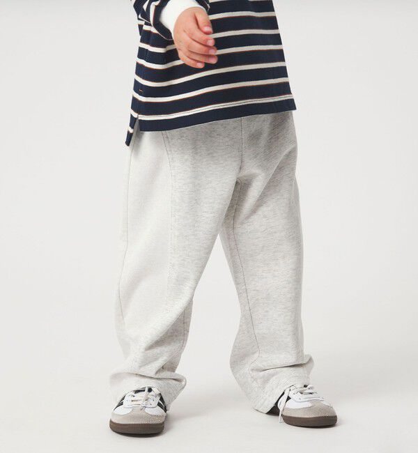 UNITED ARROWS green label relaxing「裏毛 切り替え ワイドパンツ / キッズ  100cm-160cm」|チノ|