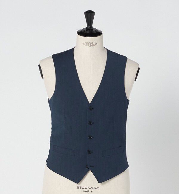 UNITED ARROWS green label relaxing「A+ TWPU トロピカル無地 スリム 5B セットアップ ベスト -ウォッシャブル-」|スーツ|