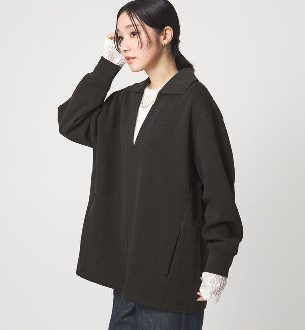 UNITED ARROWS green label relaxing「【WEB限定】＜at ease＞ダブルフェイス エリツキ プルオーバー カットソー」|Tシャツ・カットソー|