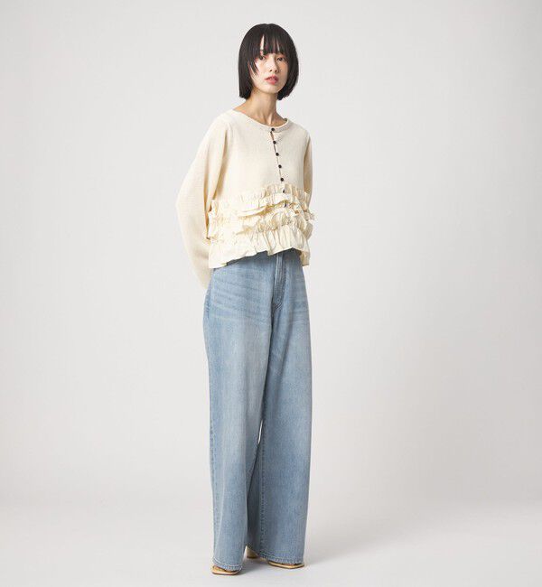 EMMEL REFINES「＜EMMEL REFINES＞EM ハイウエスト ワイド デニム」|チノ|