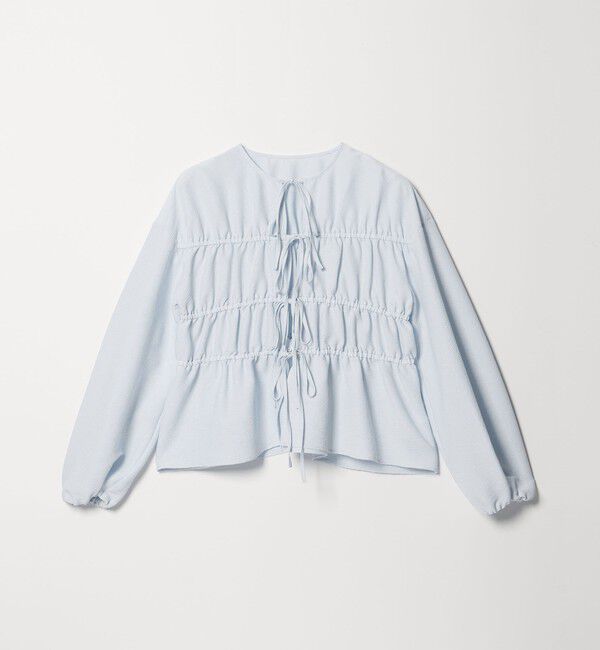 EMMEL REFINES「＜EMMEL REFINES＞EM コードレーン リボンギャザー ブラウス」|シャツ・ブラウス|