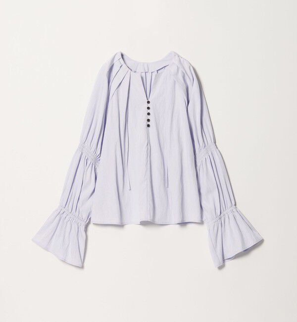 EMMEL REFINES「＜EMMEL REFINES＞EM フロントボタン ソデシャーリング ブラウス」|シャツ・ブラウス|