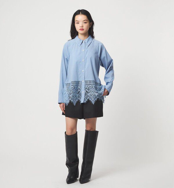 EMMEL REFINES「＜EMMEL REFINES＞EM レース レイヤー シャツ」|シャツ・ブラウス|