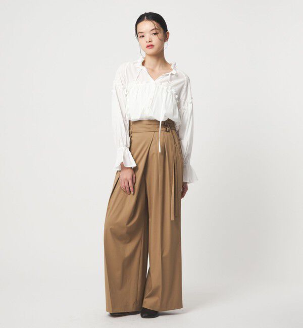 EMMEL REFINES「＜EMMEL REFINES＞EM フリルギャザー スキッパー ブラウス」|シャツ・ブラウス|