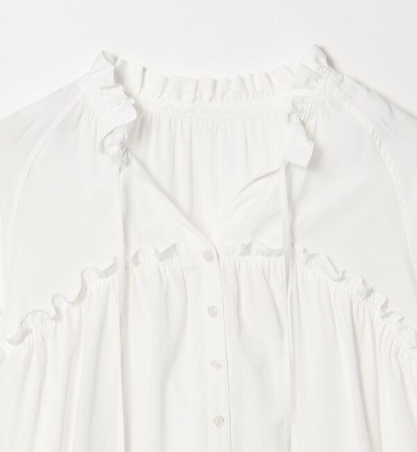 EMMEL REFINES「＜EMMEL REFINES＞EM フリルギャザー スキッパー ブラウス」|シャツ・ブラウス|