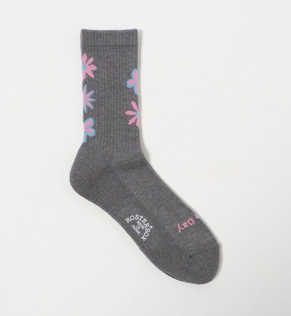 UNITED ARROWS green label relaxing「【別注】＜ROSTER SOX＞GLR フラワー ソックス」|ソックス|MD.GRAY
