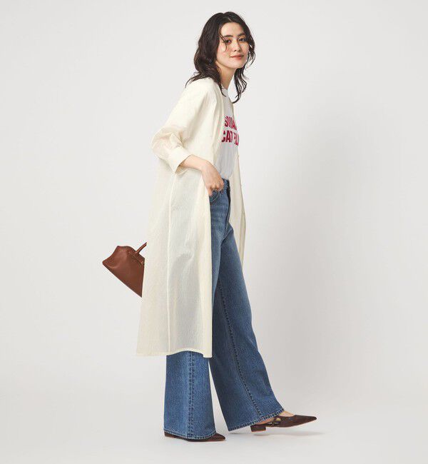 UNITED ARROWS green label relaxing「シアー ストライプ シャツワンピース」|ワンピース|