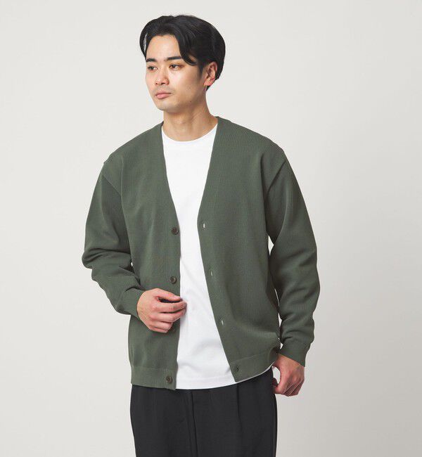UNITED ARROWS green label relaxing「ポリエステル リンクス Vネック カーディガン」|カーディガン|OLIVE