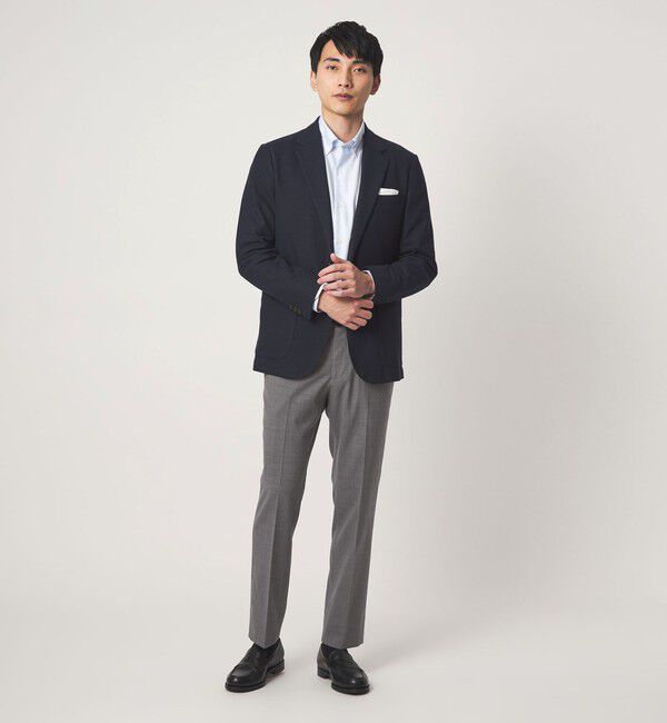 UNITED ARROWS green label relaxing「TW メランジ トロピカル スタンダード スラックス -ウォッシャブル・ストレッチ・ウエストアジャスター-」|スラックス|