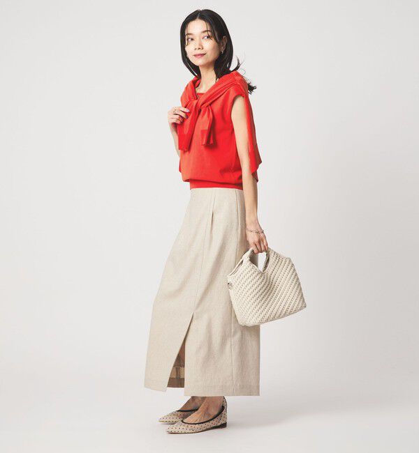 UNITED ARROWS green label relaxing「HIYOKE スクエアネック フレンチスリーブ ニット」|ニット・セーター|