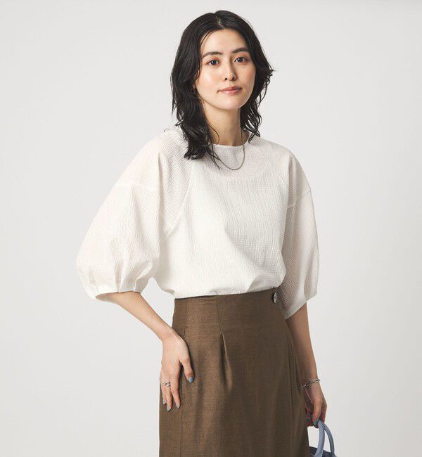 UNITED ARROWS green label relaxing「サッカー タックスリーブ プルオーバー カットソー」|Tシャツ・カットソー|WHITE