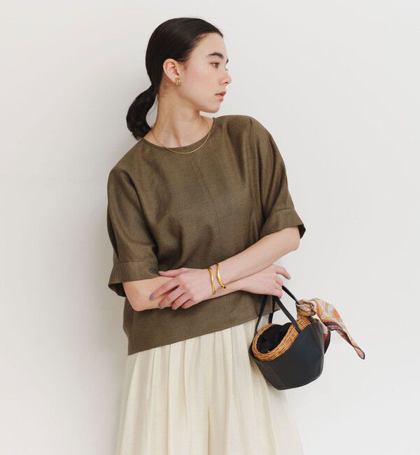 UNITED ARROWS green label relaxing「リネンライク ブラウス マシンウォッシャブル ストレッチ UVカット」|シャツ・ブラウス|