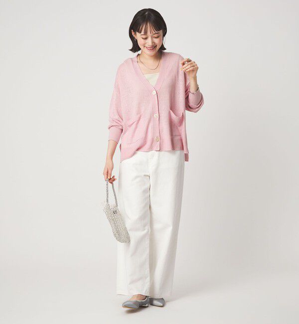 UNITED ARROWS green label relaxing「フレンチリネン Vネック カーディガン ウォッシャブル」|カーディガン|