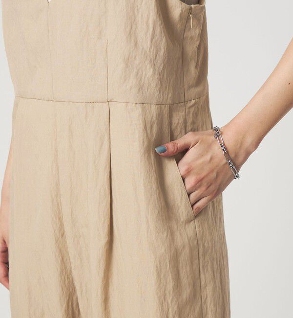 UNITED ARROWS green label relaxing「［size SHORT/TALLあり］フィブリル Vネック オールインワン」|オールインワン|